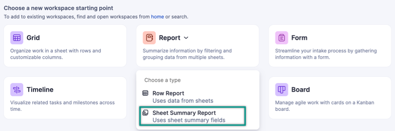 Create a sheet summary report