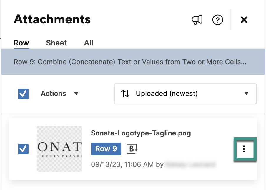 convert an attachment to a proof button