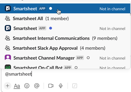 @smartsheet in slack