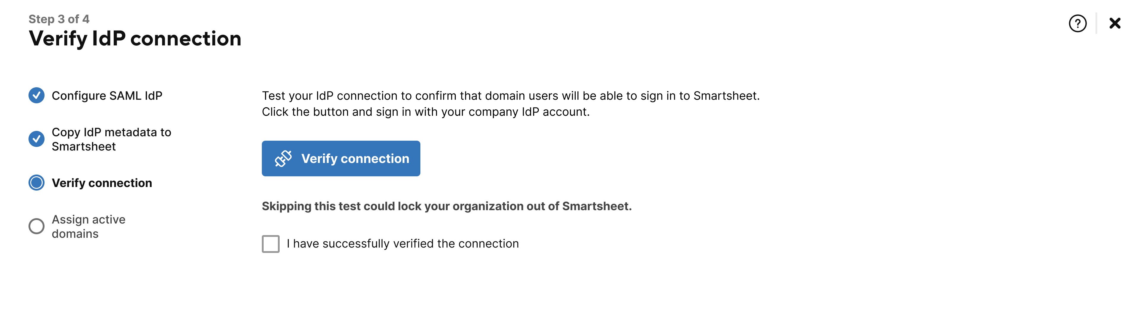 Verify custom IdP connection