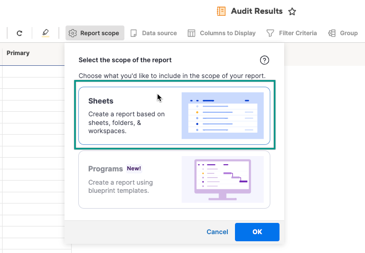 Sheets based report