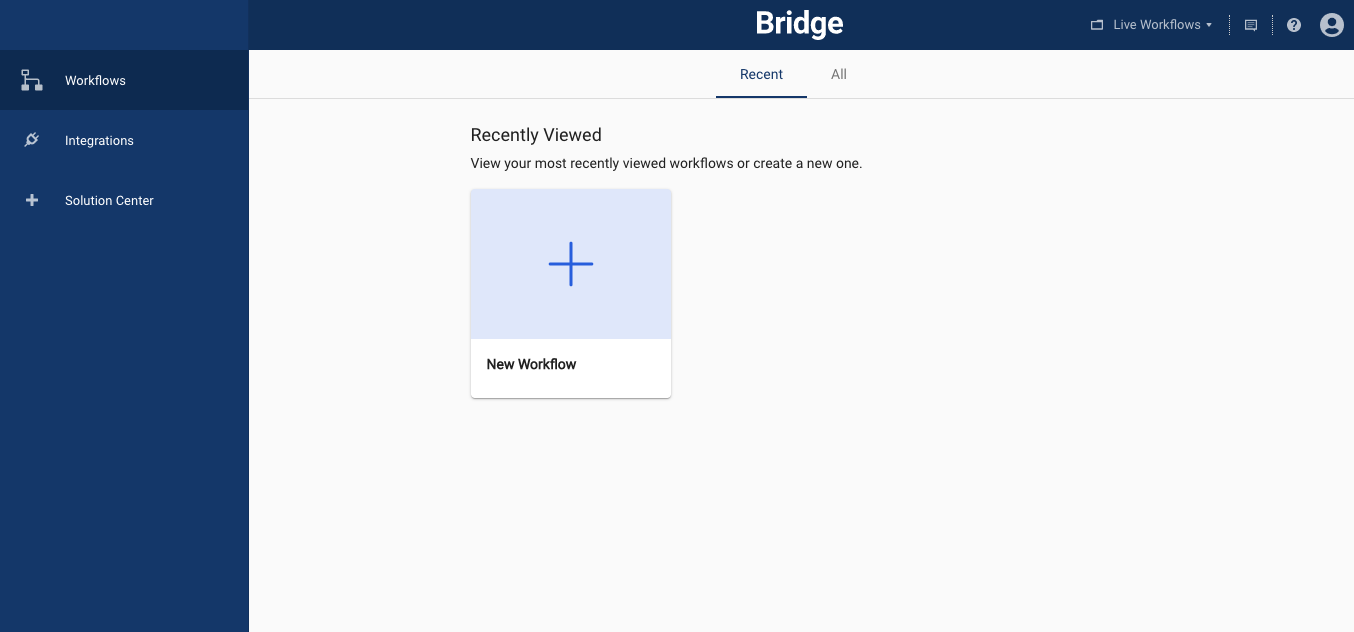 Bridge dashboard page