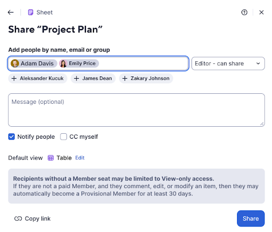 USM UX updates sharing window