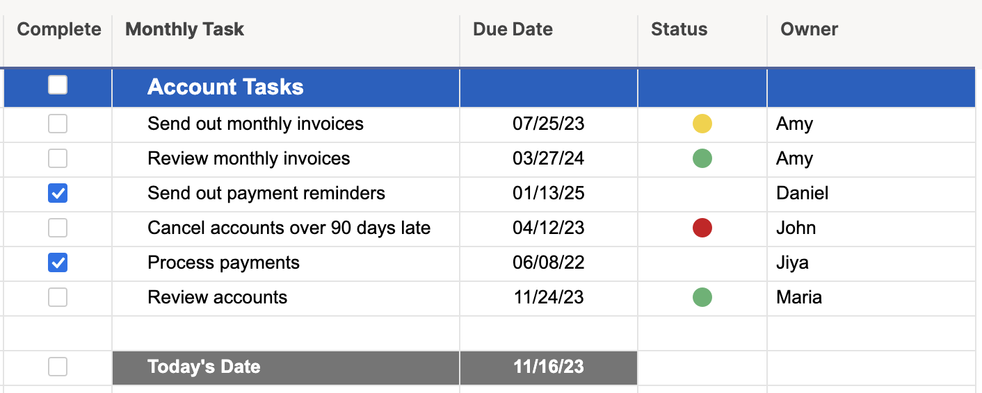 Sheet containing data for a RYG ball color change formula automation