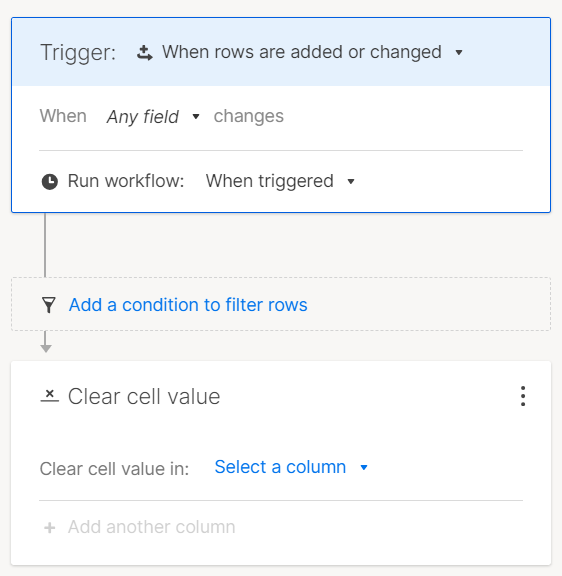 Clear cell value automation