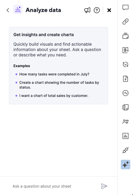 Analyze data modal