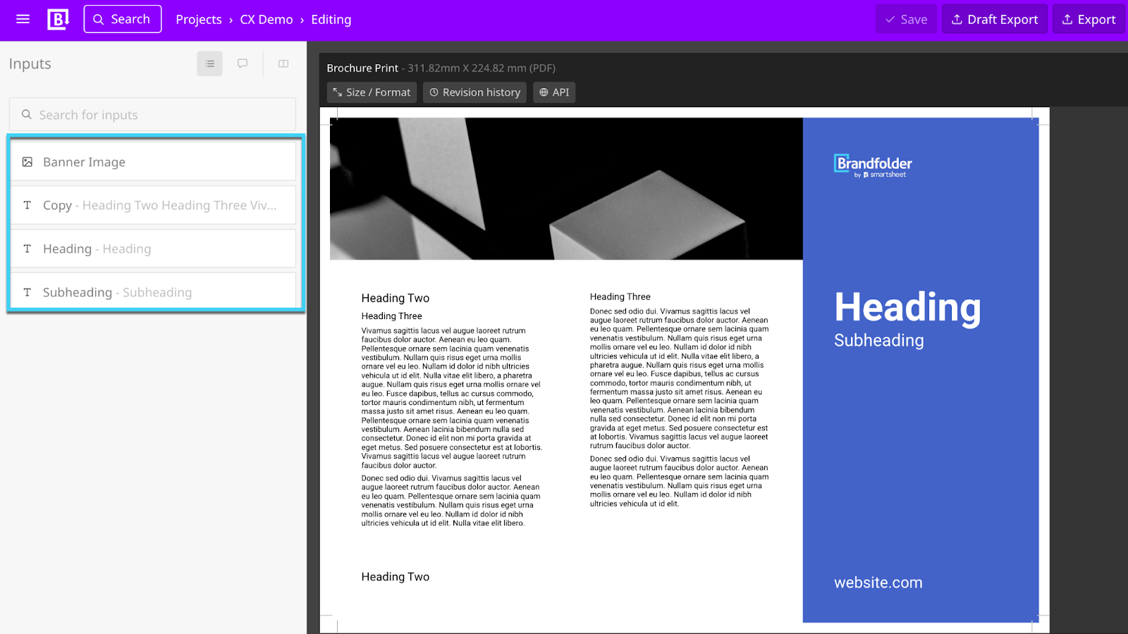 Document editing window