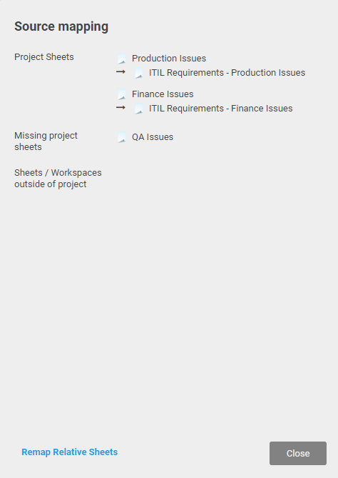 Global updates reports source mapping