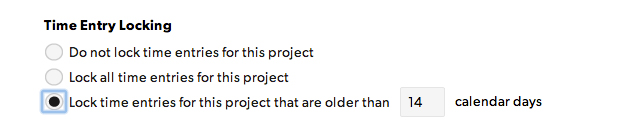 time locking settings for resource management projects