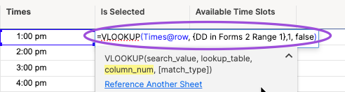 Edit the VLOOKUP form