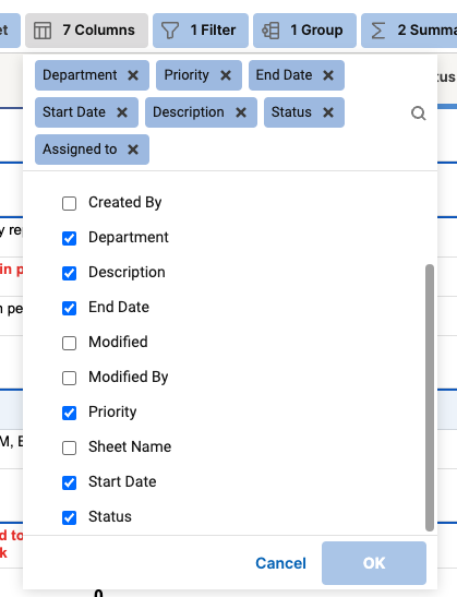 build a row report