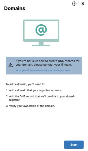 Add domains in Domain Management