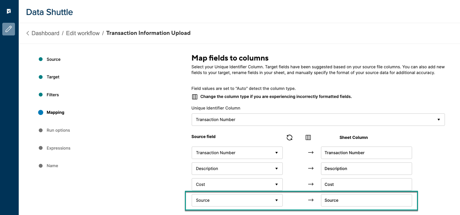 Map Source onto Source