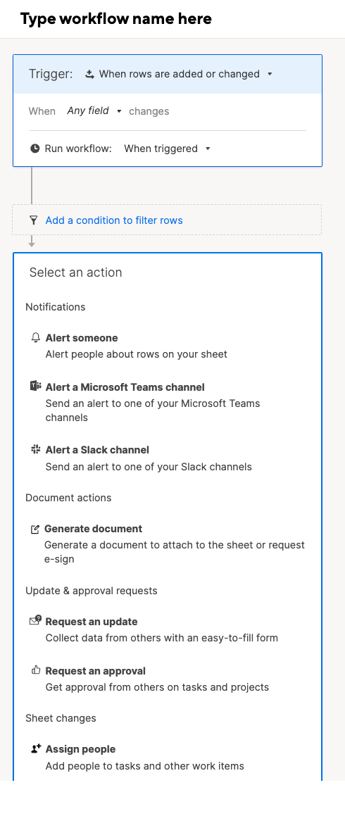 Create workflow from scratch