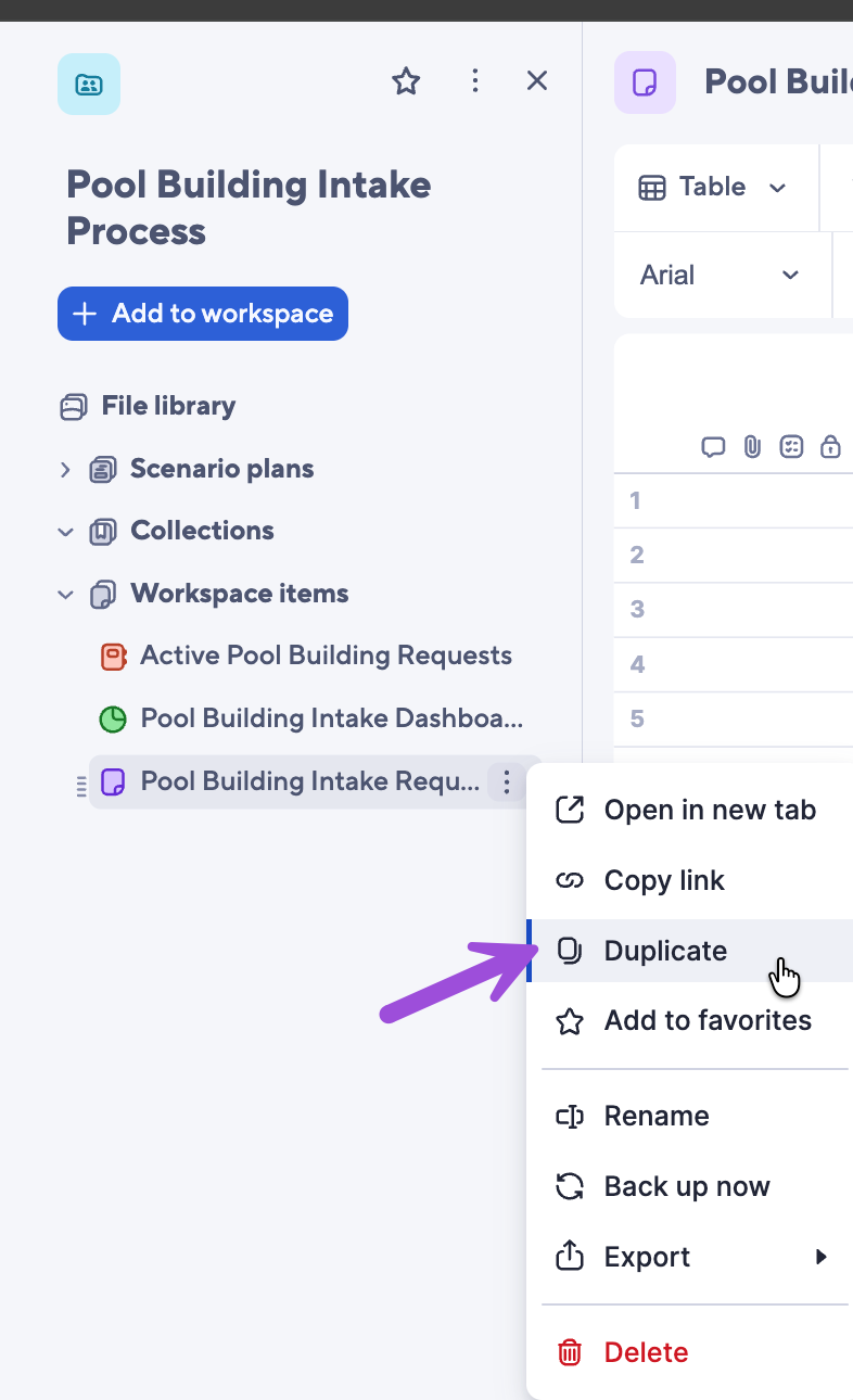 Duplicate a sheet