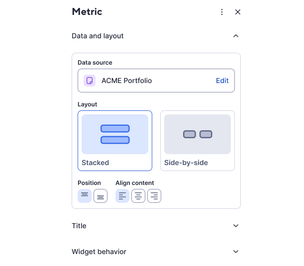 Metric widget