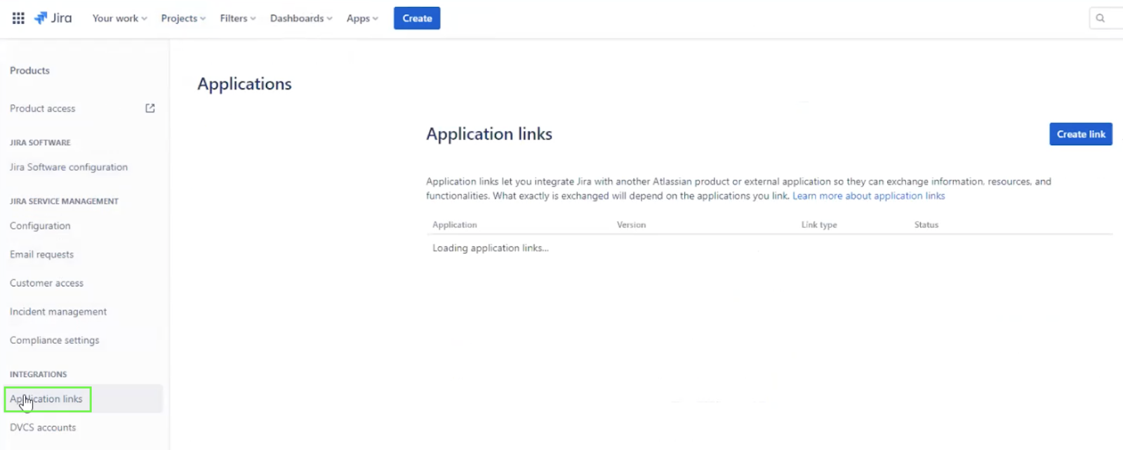 Jira application links