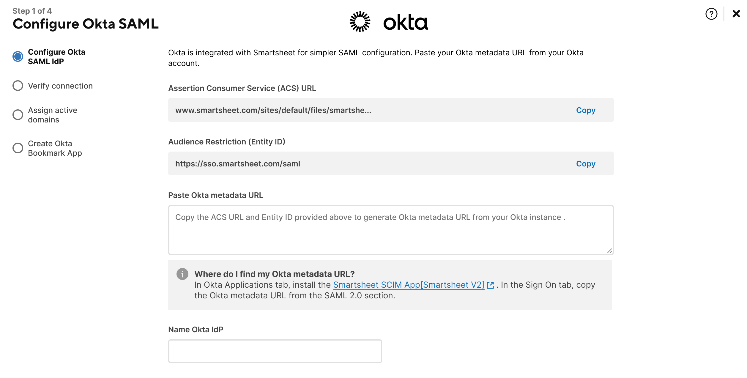 Configure Okta SAML IdP