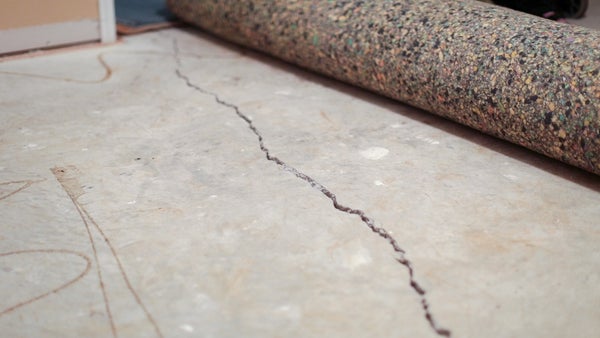 Cracked interior concrete floors