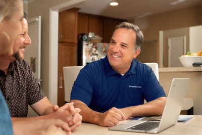 Groundworks inspector meeting with homeowners