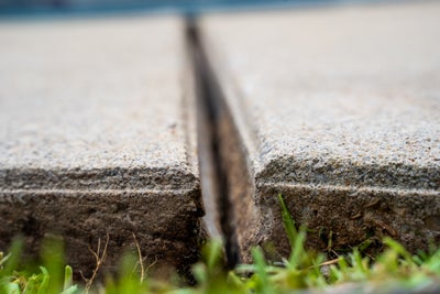 widened sidewalk crack