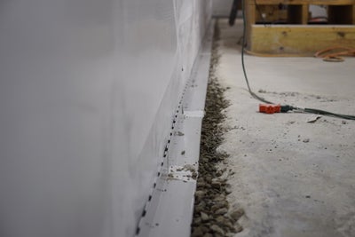 Installed interior drainage system