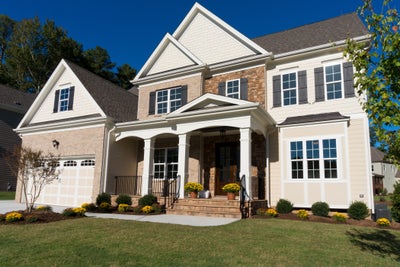 exterior view of a landscaped house