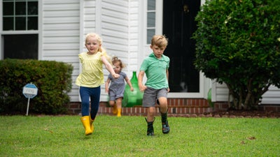 A home that has good landscaping, so there is no stress about a wet basement!