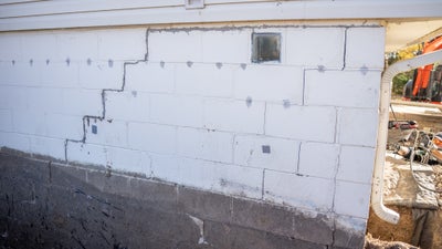 Close up of an unfinished wall.