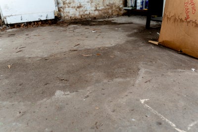 Damp basement with a wet floor