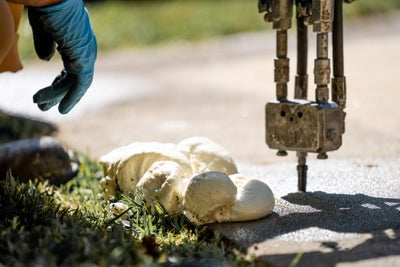 installing polyurethane foam under concrete