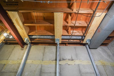 wooden crawl space beams rim joists