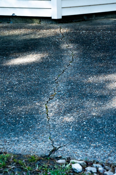 Cracked concrete outside home