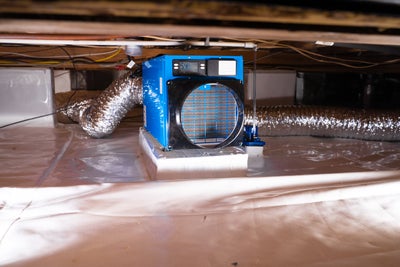 Dehumidifier in crawl space.