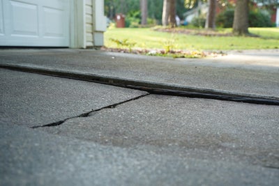 uneven concrete driveway