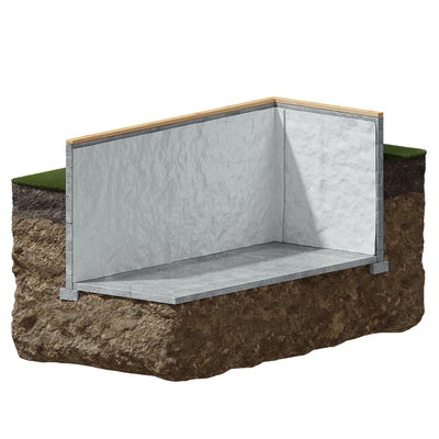 Graphic of a basement wall vapor barrier.