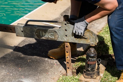 Installing polyurethane foam.