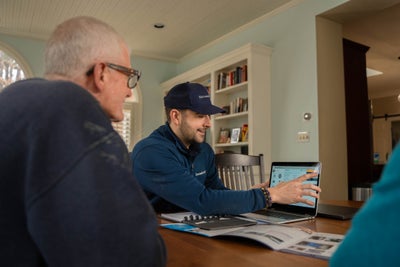 A Groundworks professional helping out a family after they notices foundation problems following a polar vortex