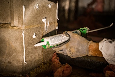 sealing gaps inside a foundation