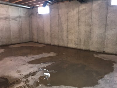 Water leaking into a basement.