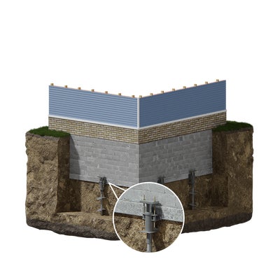 diagram of installed helical piers