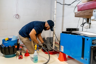 This sump pump had not been maintained for a few years and it started leaking during a rain storm. A service technician got there to save the day!
