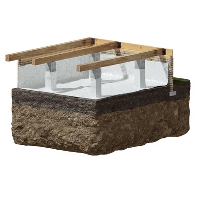 encapsulated crawl space with floor joists