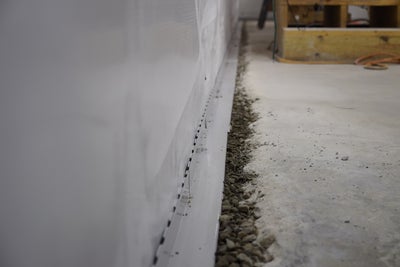 A installed interior drain system