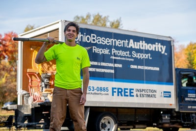 Ohio Basement Authority installer ready to waterproof your crawl space