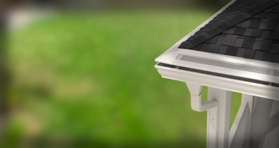 Gutters and downspouts on a home.