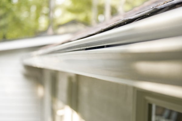 Close up shot of home gutters