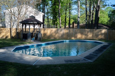 swimming pool and gazebo