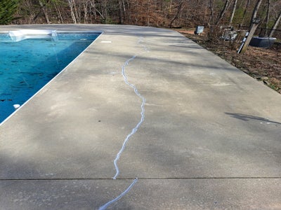 Fully repaired and lifted pool deck.
