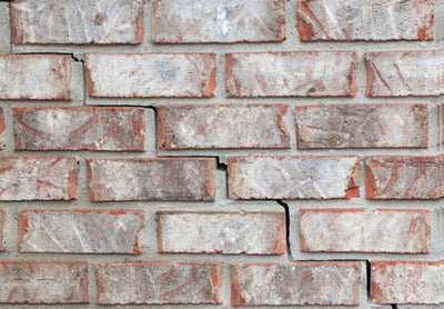 Brick wall after foundation repair.